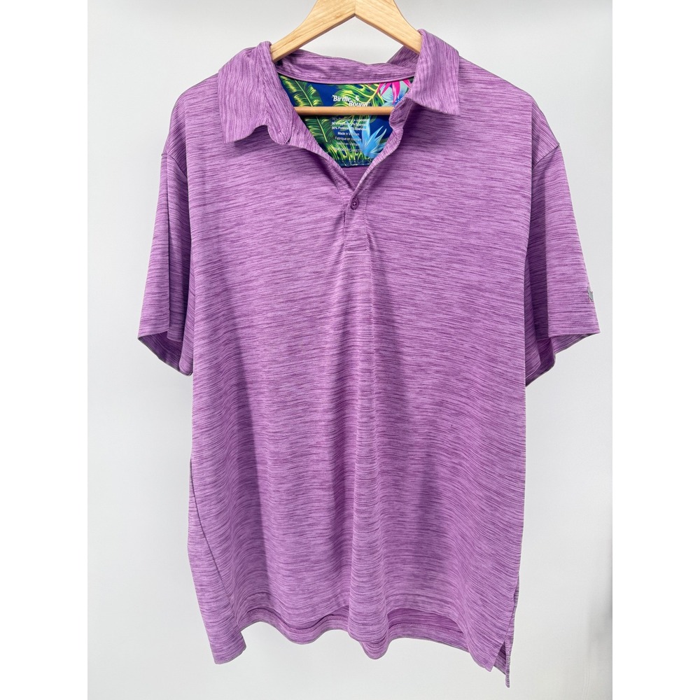 Birdie Bound Golf Polo Shirt Mens 2XL Purple Performance Stretch Golf